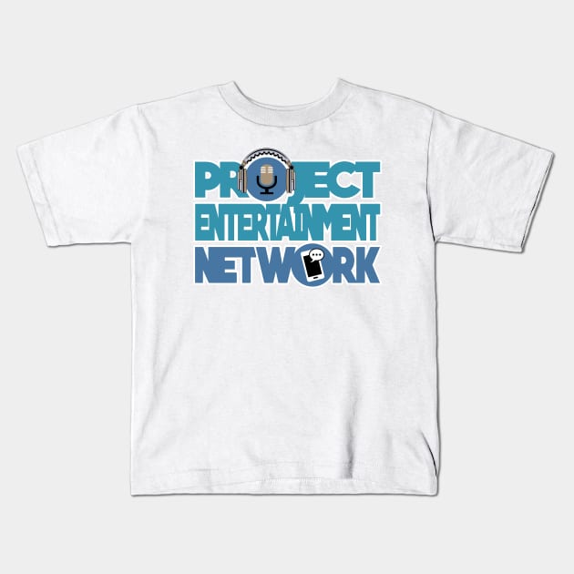 Project Entertainment Network Blue Logo Kids T-Shirt by Project Entertainment Network